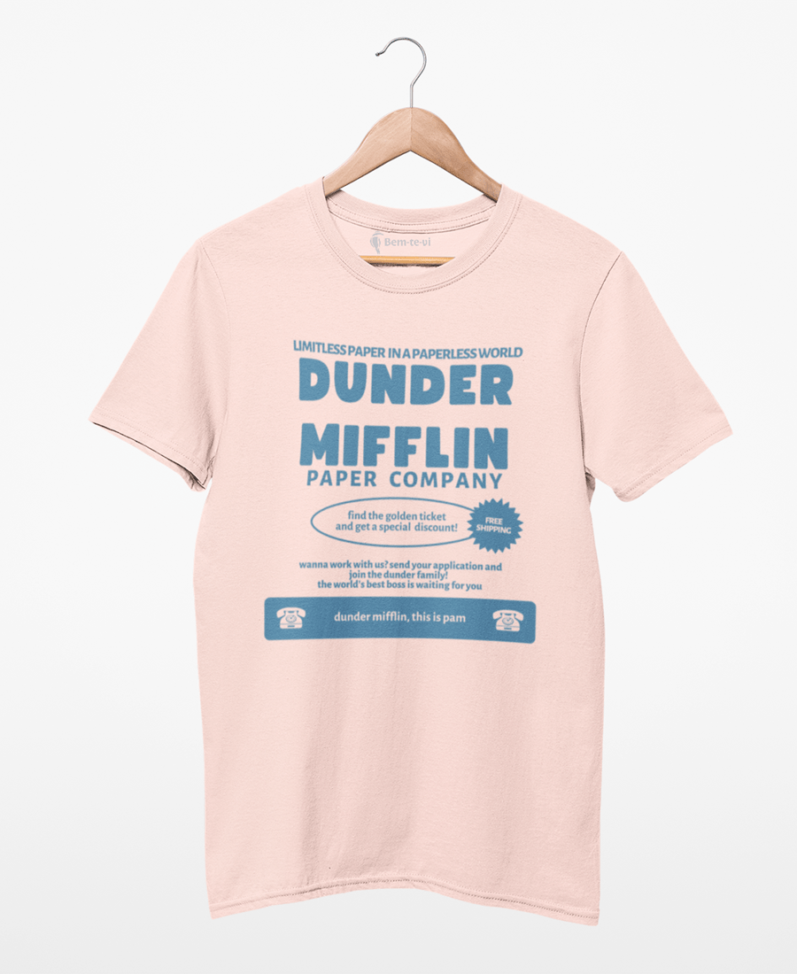 Camiseta The Office Dunder Mifflin - Cm Vibes - Camisetas Cinema, Humor,  Frases, Banda, Anime e Curso de Faculdade