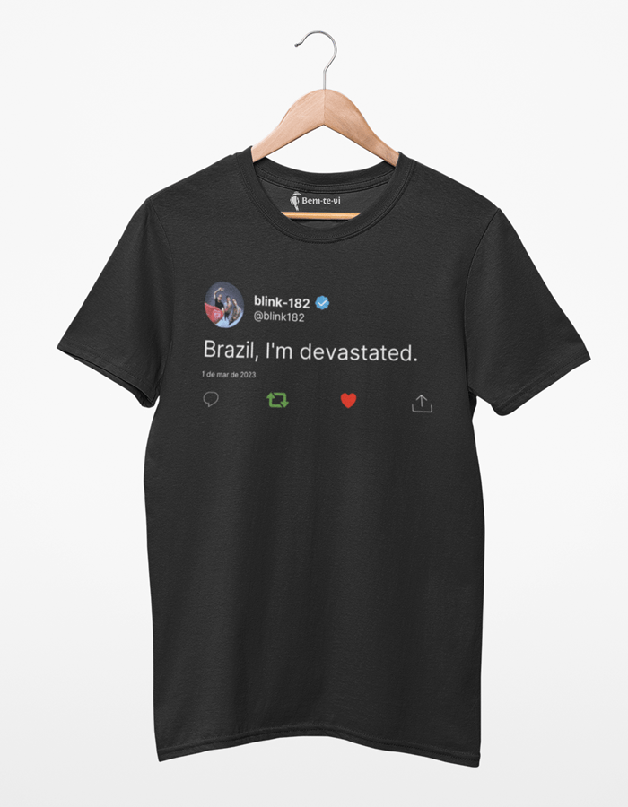 camiseta blink-182 brazil i'm devastated