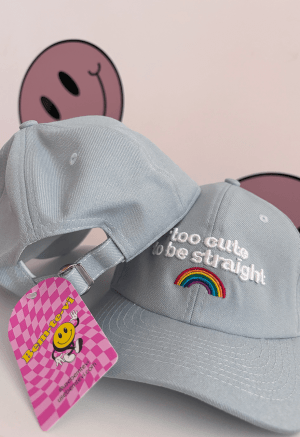 boné dad hat too cute to be straight