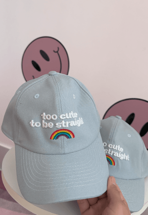 boné dad hat too cute to be straight