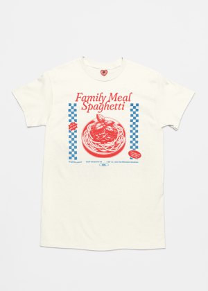 camiseta family meal spaghetti