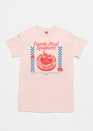 camiseta family meal spaghetti