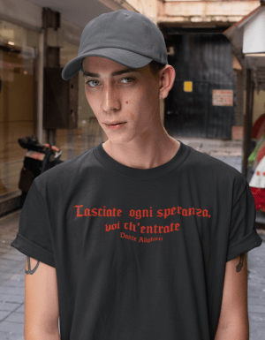 Camiseta Divina Comédia - Dante Alighieri - Deixai toda a esperança, vós que entrais.
