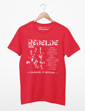 Camiseta Tracklist Rebelde Vermelha - Edição Limitada